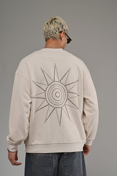 Butik Trend Biz Oversized Crew Neck Back Printed Men's Sweatshirt