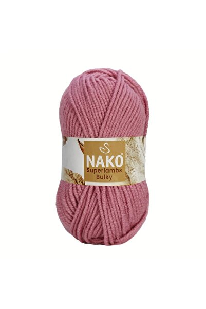 NAKO Süperlambs Bulky 14517 Gülkurusu Kalın Yünlü El Örgü İpi
