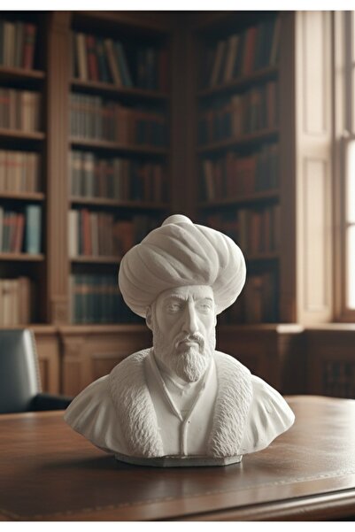 akar yayınları Fatih Sultan Mehmet Büstü 17 cm 1KG - Dekoratif Beton Biblo - ...