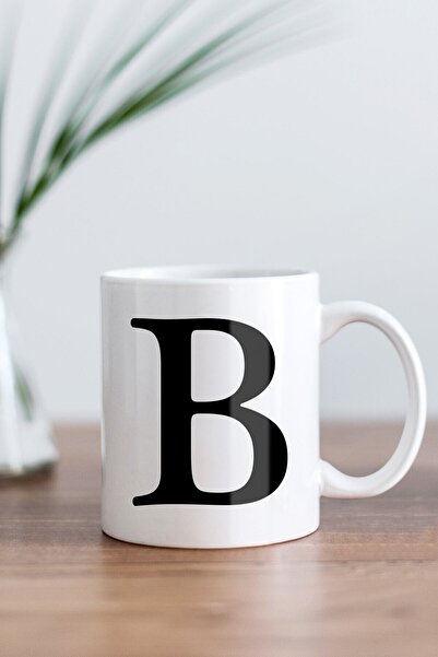 Mio Life White Letter B Printed Mug
