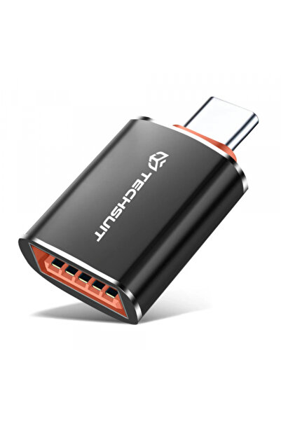 Techsuit Adaptor OTG USB-C - USB-A A2 HyperPort, Negru Portocaliu