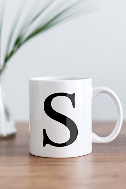 Mio Life White Letter S Printed Mug