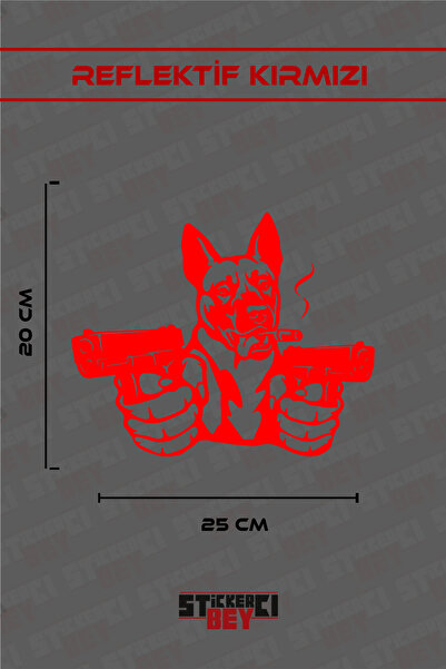 STİCKERCI BEY ملصق سيارة على شكل كلب مسلح ودراجة نارية وكمبيوتر محمول وخوذة (...