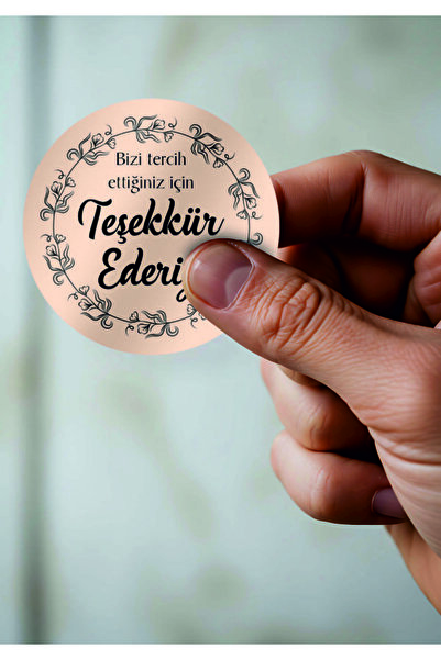 Baskı Adresi Matbaa & Promosyon ملصق دائري مقاس 4 سم مع عبارة 'شكراً لك' مكتو...
