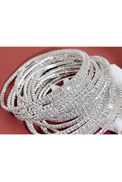 zirkon Kadın Beyaz Taşlı Esnek Su Yolu Bileklik