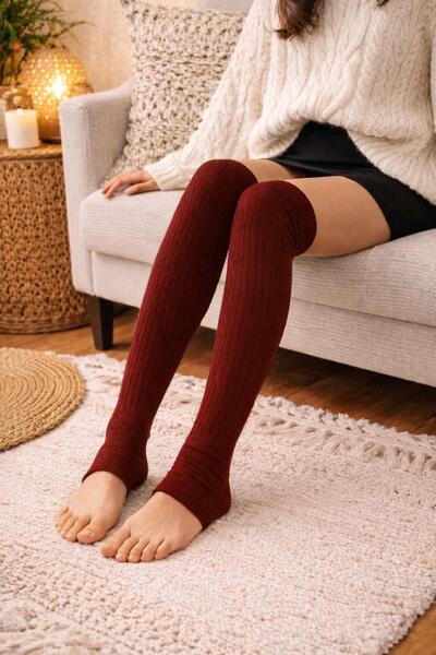 COTENCONCEPT جوارب طويلة فوق الركبة بدون أصابع، مصنوعة من القطن الأساسي مع مطاط