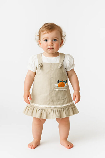 TRENDİMİZBİR kız bebek meyveli keten elbisesi [TRN-CB9B-607477]