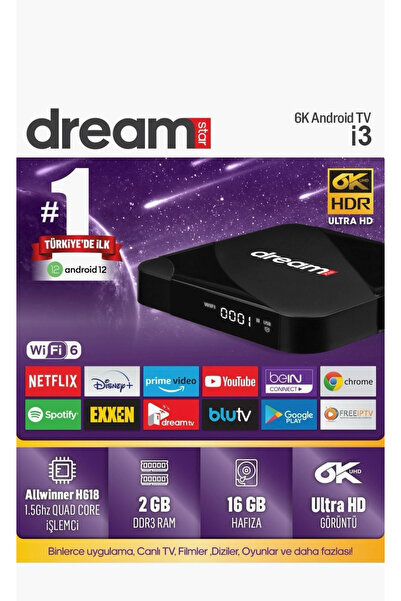 Moonstar Dreamstar i3 6K HDR Ultra HD Android 12 Akıllı TV Kutusu