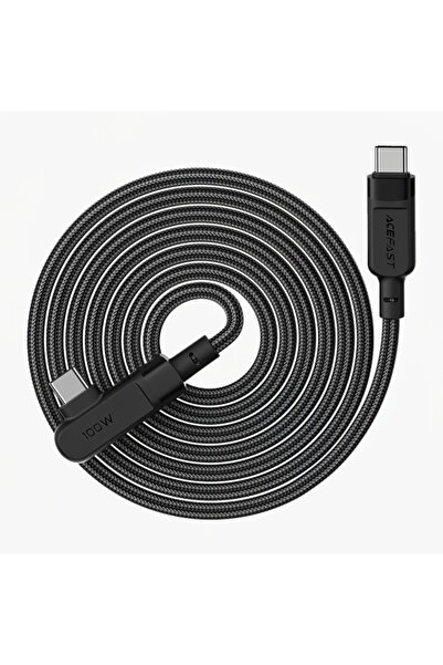 Acefast Cablu Date si Incarcare USB-C - USB-C C5-03 Angled, 100W, 2m, Negru