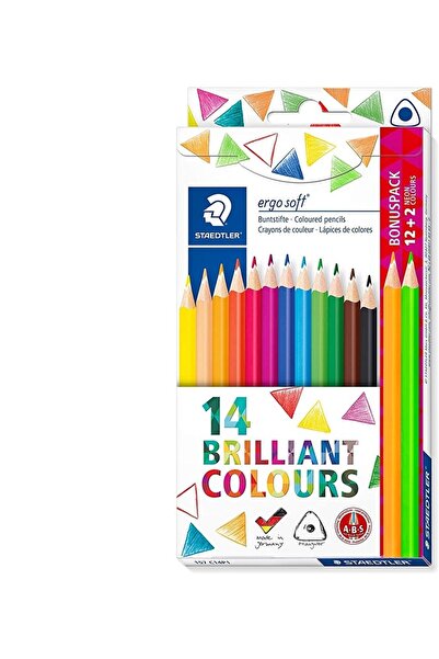 Staedtler Creioane colorate Ergosoft, 12+2 culori/set