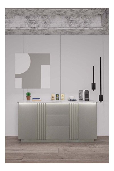 coffee world Coffee Corner in Grey with Elegant Hidden Lighting