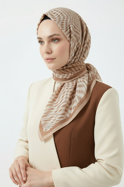 Akel وشاح ربيعي بنمط مخطط بيضاوي