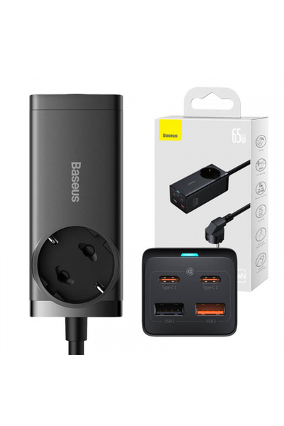 Baseus GaN3 Pro Extension Cord, 1 x Schuko, Black PSZM000901