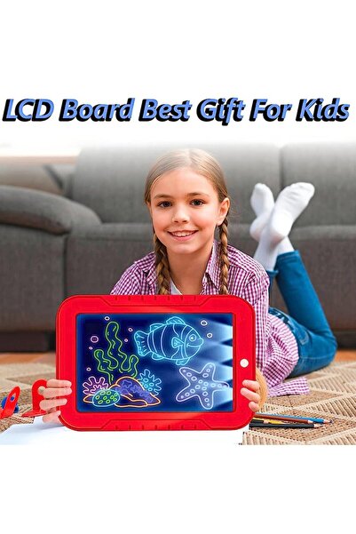 STOREONLINE Tabla de Desen Luminos Magic Pad, 8 Efecte si 10 Sabloane, Reutilizabila pentru Copii Creativi