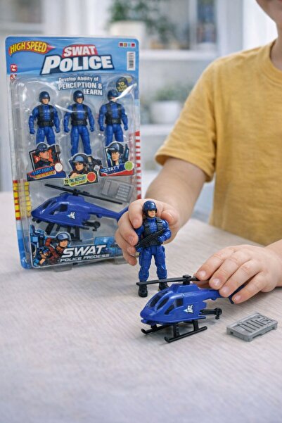 NASYONEL TOYS SWAT Police Oyuncak Seti – Helikopterli Polis Figürleri ve Akse...
