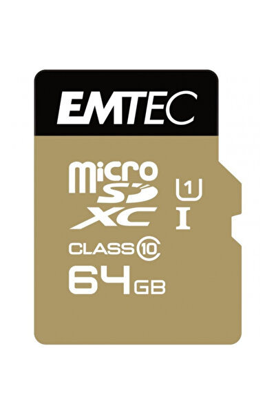 Emtec Card Memorie microSDXC Gold+, 64Gb, Clasa 10 / UHS-1 U1, Cu Adaptor ECM...