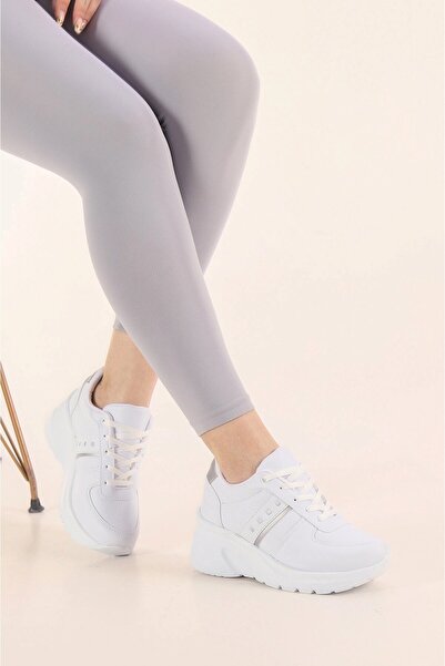 AlbiShoes Women's Lace-Up Platform Heeled Women's Sneakers Women's High Sole Sneaker