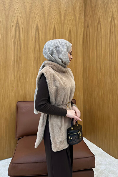 FUSHYA Kemer Detaylı Peluş Kürk Panço