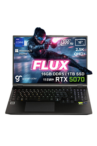 GameRaider FLUX GR16 i9-14900HX 16GB DDR5 1TB SSD RTX 5070 8GB 115W 16 inç 2....
