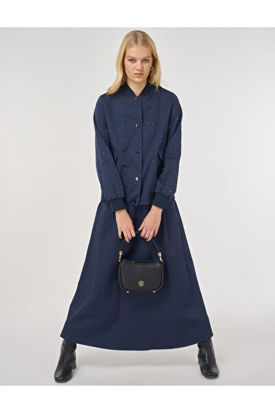 Kayra Hotfix Baskılı Pamuklu Etekli Takım Koyu Lacivert KY-A25-76019-146