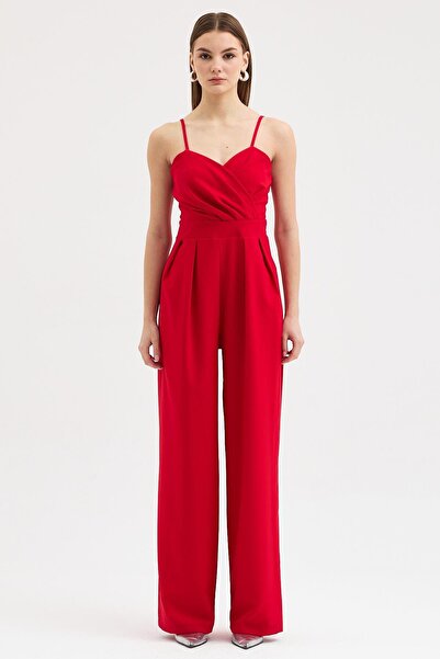 Lijuri Heart Neckline Detailed Strap Jumpsuit 1377 R6-E-K4