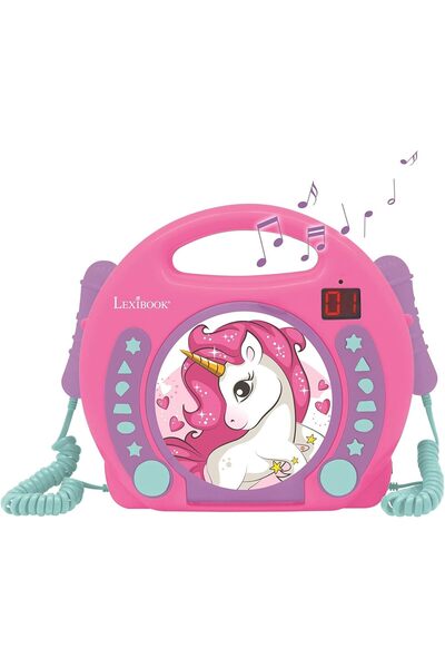LEXIBOOK Unicorn CD Player with Programming Function and Headphone Jack for Kids
