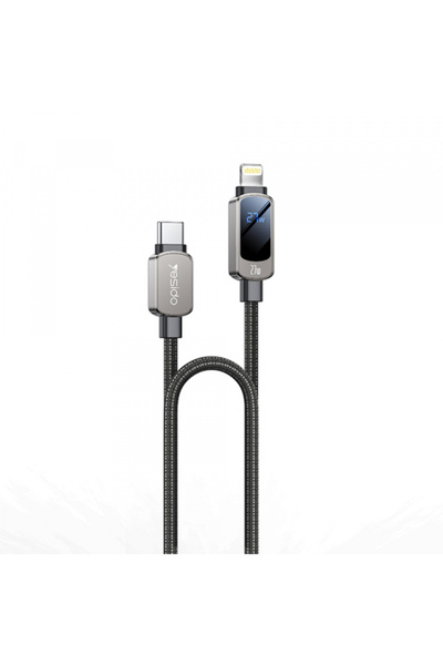 Yesido USB-C Data and Charging Cable - USB-C CA180 Display, 27W, 1.2m, Black