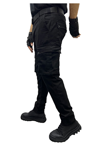 Polviton Men's Cargo Pants Stretch Fabric Flexible Straight-Leg