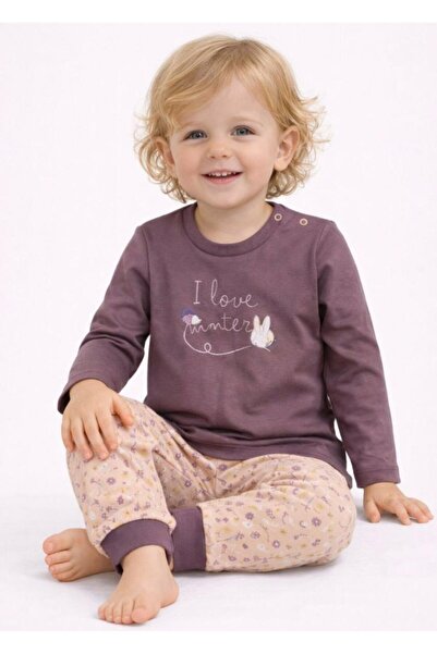 Emilakids طقم بيجامة أطفال عضوية بأكمام طويلة