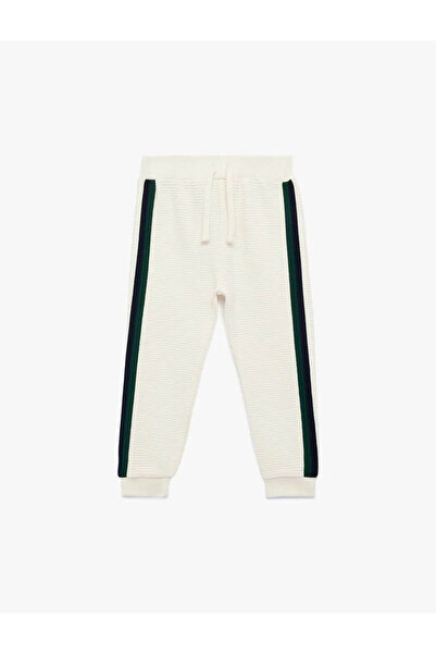 Koton Cotton Striped Detail Jogger Ecru Baby Boy Sweatpants 6Smb40043Tk