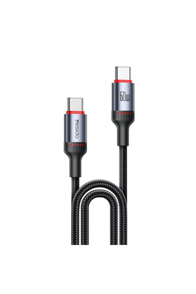 Yesido USB-C Data and Charging Cable - USB-C CA181, 60W, 1.2m, Black
