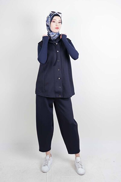 03KIZKULESITEKS طقم تيسيتير طقم فيست طقم شالوار مكون من قطعتين باللون الأزرق ...