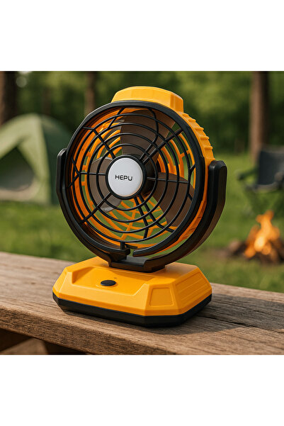 Blic HEPU HP-878 Şarjlı Katlanabilir Masa Vantilatörü, LED Işıklı, 2400 mAh U...
