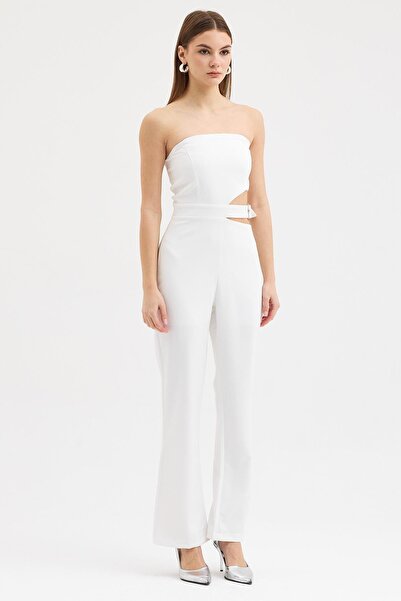 Lijuri Buy Belted Low-Cut and Flared Strapless Jumpsuit 1382 R5-D-K1