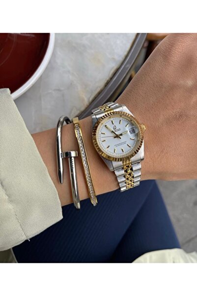 Xui Trend Marka Model Çelik Çivi Kelepçe Gümüş Renk Unisex Bileklik