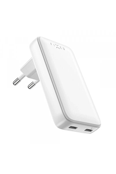 FIXED Slim Power Adapter, 45W, 3A, 2 x USB-C, White
