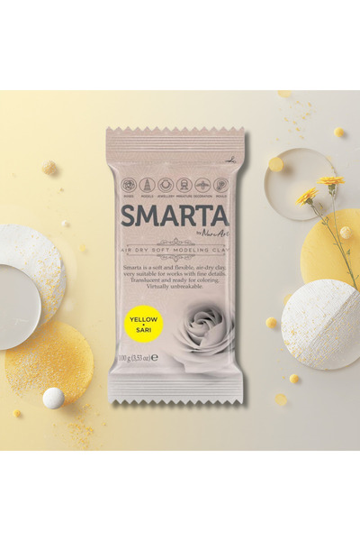 Smarta HAVAYLA KURUYAN MODELLEME KİL HAMURU SARI - 100 GR
