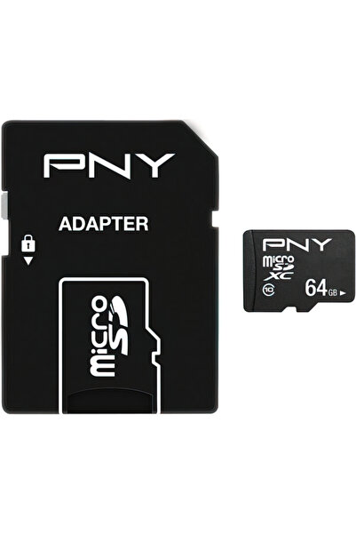 PNY microSDXC Performance Plus Memory Card, 64Gb, Class 10, With Adapter P-SDU64G10PPL-GE