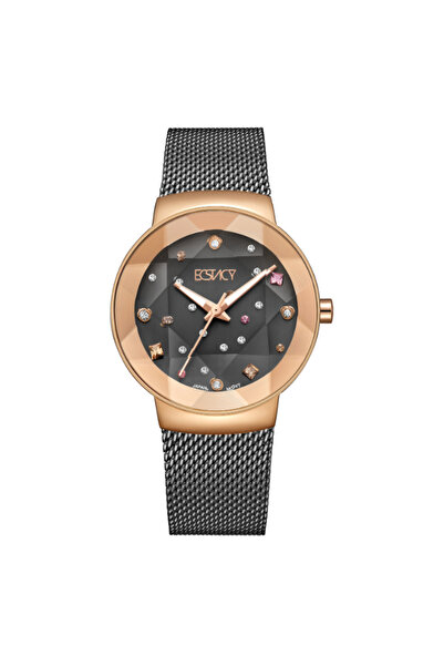 ECSTACY Women's Analog Grey Dial Watch - E23504-KMXX