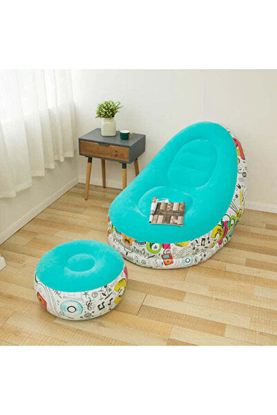 STOREONLINE Inflatable armchair set, pump, rubber, indoor, outdoor, comfort