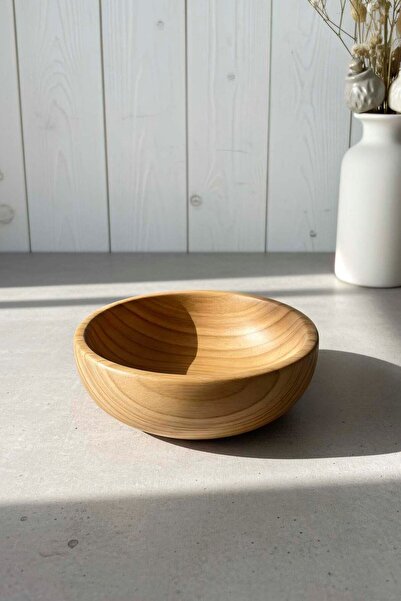 Rivaİstanbul Wooden 100% Chestnut Wood Presentation Bowl, Presentation Dish