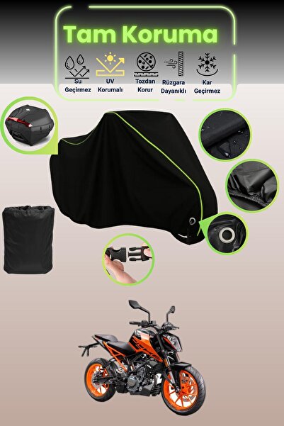 Dokaca Neo حقيبة خلفية وقفل أسود نيون قماش مجدّل متوافقة مع KTM 200 Duke، غطا...