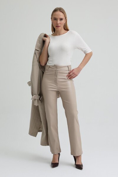 Lijuri Leather pants with pipe leg 0097 r8-a-k4