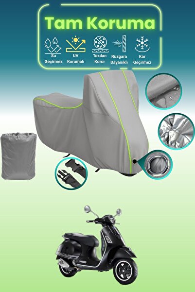 Dokaca Neo غطاء محرك متوافق مع Vespa GTS قماش مجدّل باللون الرمادي النيون، غط...