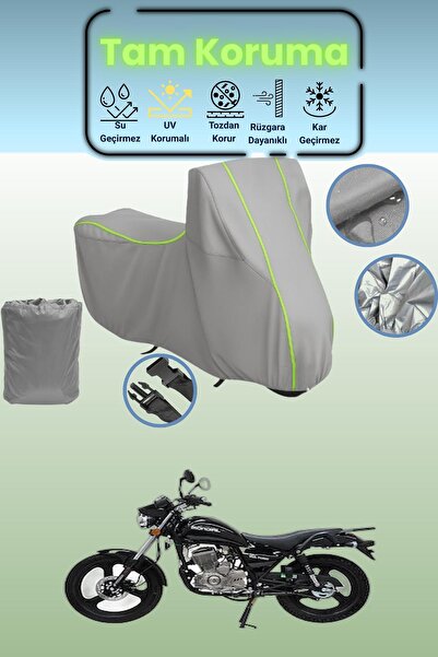 Dokaca Neo غطاء دراجة نارية رمادي نيون قماش مجدّل مونديال 150 MR فولتير متواف...
