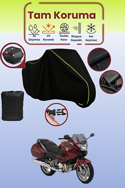 Dokaca Neo حقيبة خلفية باللون الأسود النيون قماش مجدّل متوافقة مع هوندا NT 70...