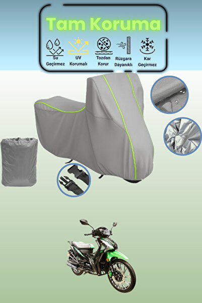 Dokaca Neo غطاء دراجة نارية رمادي نيون قماش مجدّل أرورا سمارت 100 متوافق، غطا...