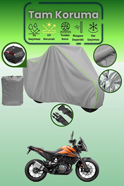 Dokaca Neo حقيبة خلفية رمادية نيون قماش مجدّل متوافقة مع KTM 390 Adventure، غ...