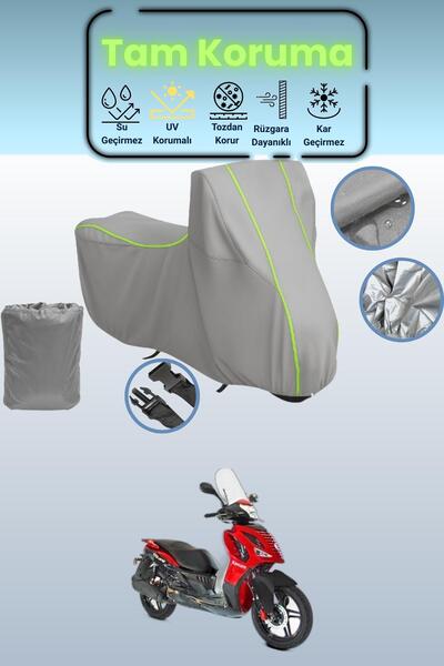 Dokaca Neo غطاء دراجة نارية رمادي نيون قماش مجدّل كانوني إكسبلورر متوافق، غطا...