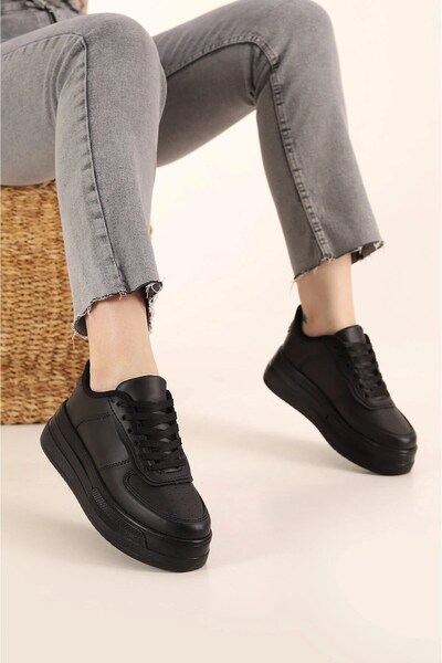 AlbiShoes Women's Thick Sole Lace-Up Sports Shoes Women's Soft Comfortable Sole Sneaker